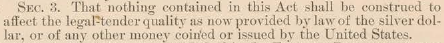Original Section 3: existing silver legal-tender quality preserved / 14 March 1900