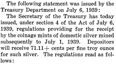Federal Reserve Bulletin,August 1939,p 638:complete Treasuryannouncementof 6 July.