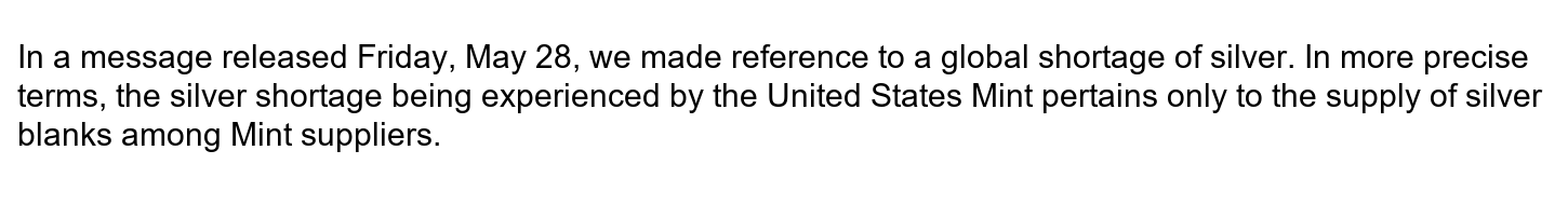 Complete 41-word Mint-attributed clarification / Modern transcription / Republished 2 June 2021
