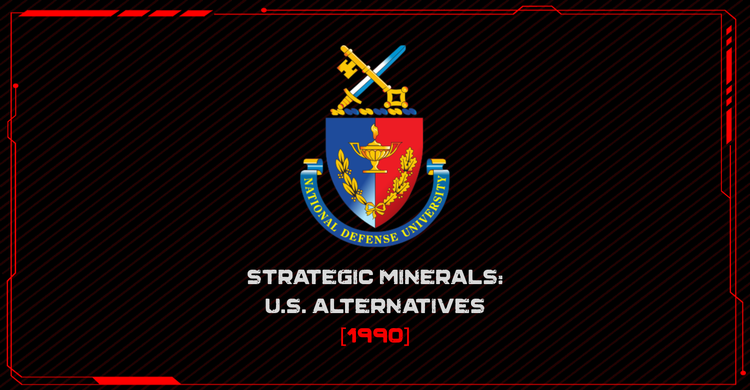Strategic Minerals - US Alternatives [1990]