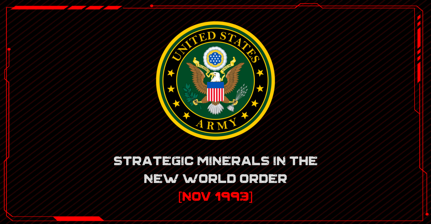 Strategic Minerals of the New World Order [1993]
